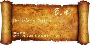 Bollók Anita névjegykártya